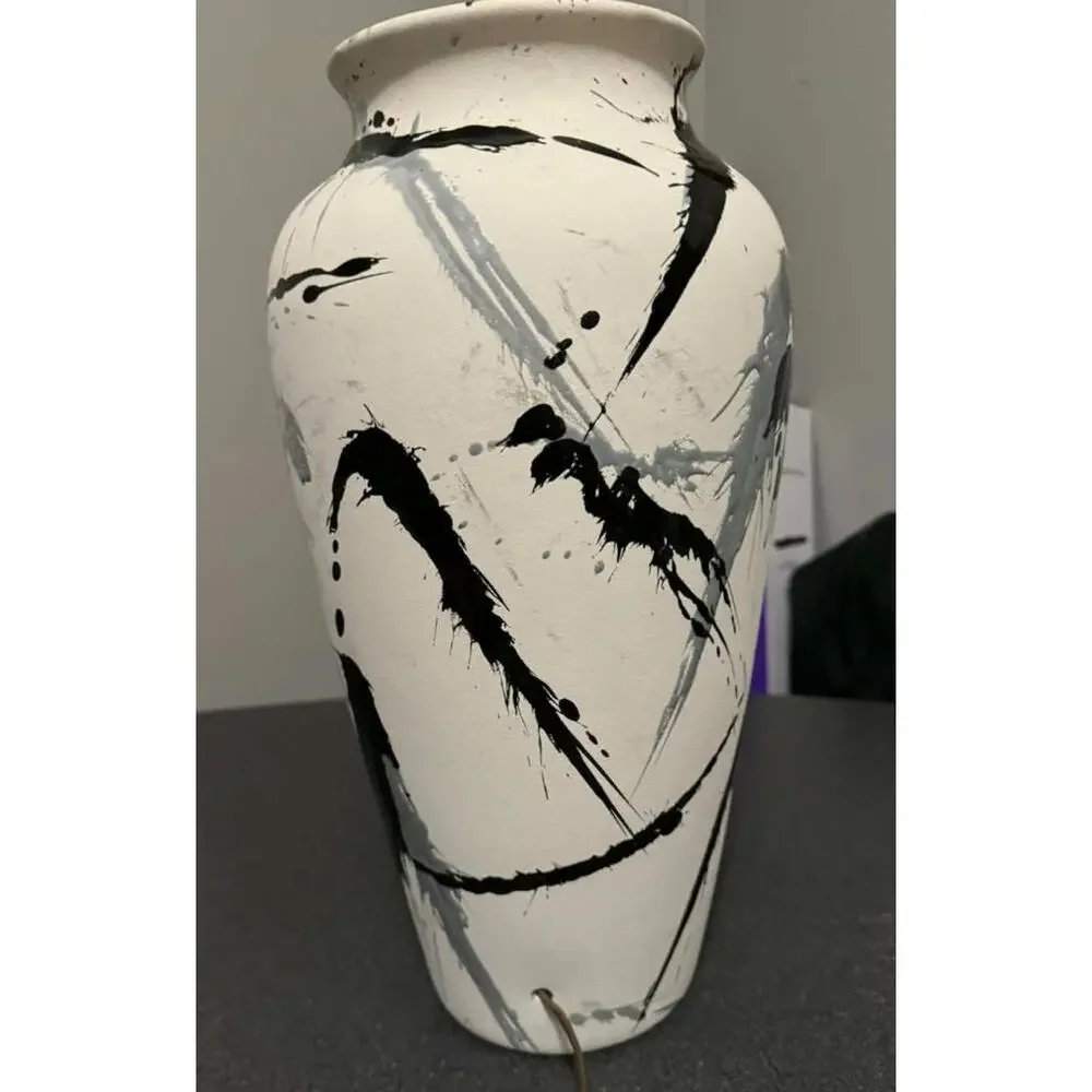 VTG 1980's Jackson Pollock Style Inspired Table Lamp RARE!!